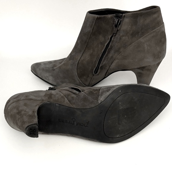 EUC Paul Green Tatum Iron Grey Suede Pointy toe Bootie size USA 10, UK size 7,5 - Picture 6 of 10